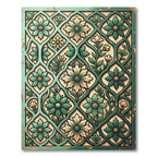 Sage Green Floral Trellis Vine Rug