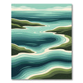 Oceanic Green River Landscape Rug