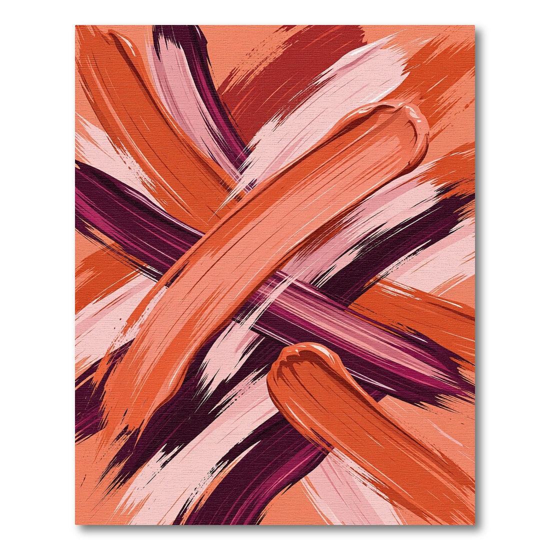 Orange Crimson Swirl Stroke Rug