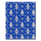 Classic Blue White Foliage Forest Rug