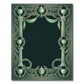 Classical Green Laurel Urn Column Frame Rug