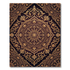 Ornate Gold Mandala Medallion Background Rug