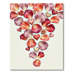 Romantic Rose Petals and Hearts Scatter Rug