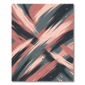 Coral Blush Slate Abstract Brushstrokes Rug