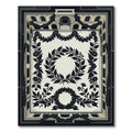 Vintage Laurel Wreath Black Cream Accent Rug