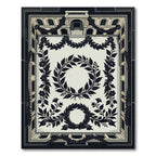 Vintage Laurel Wreath Black Cream Accent Rug
