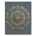 Elegant Beige Floral Lace Medallion Rug