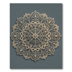 Elegant Beige Floral Lace Medallion Rug