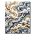 Abstract Marble Flow with Soft Clouds Rug