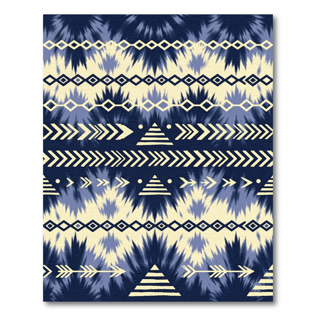 Navy Blue Tribal Arrow Diamond Rug