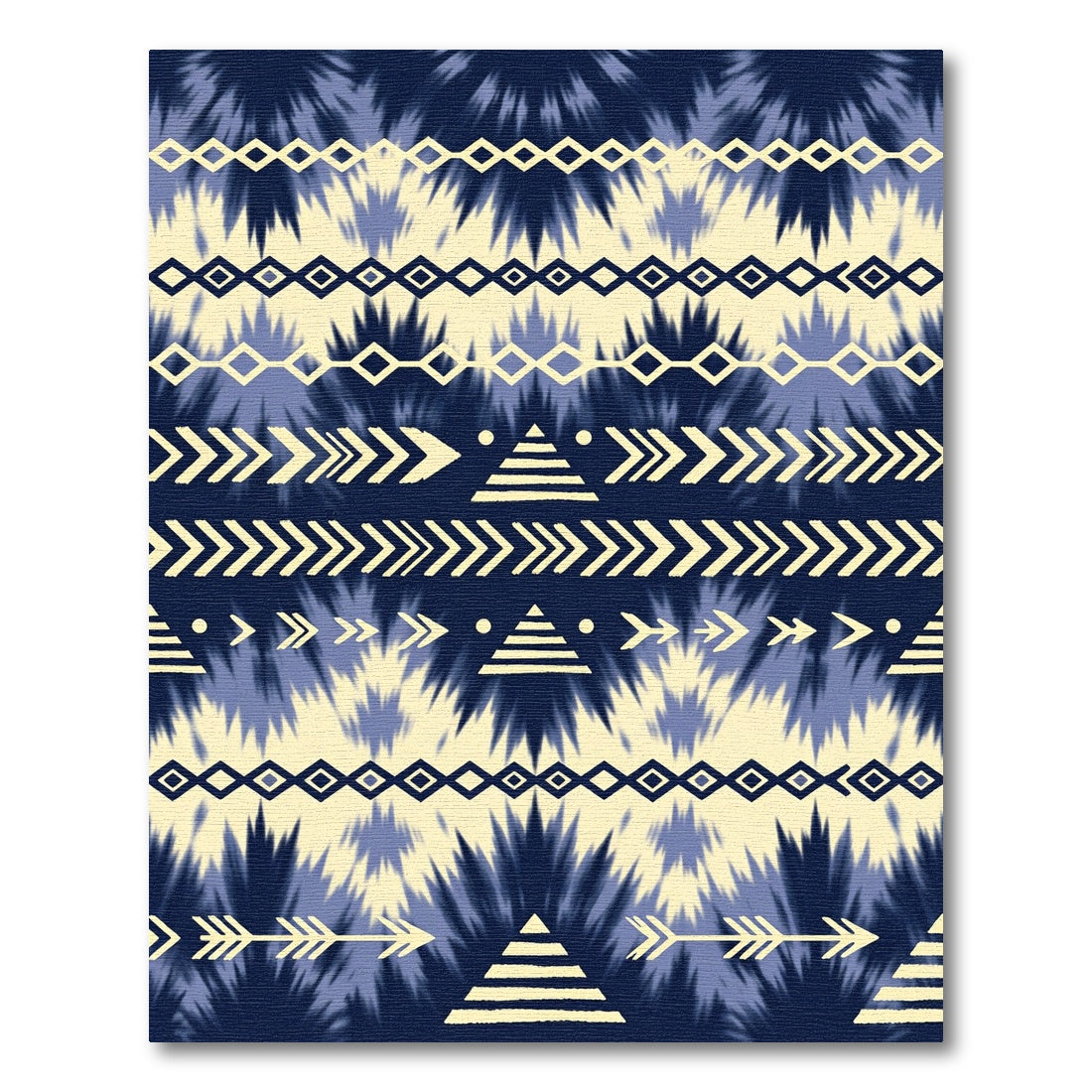 Navy Blue Tribal Arrow Diamond Rug