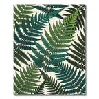 Verdant Green Fern Frond Overlay Rug