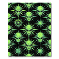 Neon Alien Head Galactic Star Medallion Rug