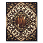 Elegant Dark Chocolate Floral Scrollwork Rug