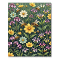 Whimsical Meadow Honey Bee Wildflower Garden Rug