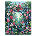 Romantic Pink and White Rose Arbor Rug