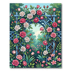 Romantic Pink and White Rose Arbor Rug