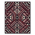 Geometric Maroon Ivory Tribal Art Rug