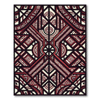 Geometric Maroon Ivory Tribal Art Rug