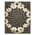 Ornate Black and Gold Celestial Star Rug