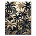 Elegant Palm Forest Gold Black Art Rug