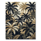 Elegant Palm Forest Gold Black Art Rug
