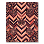 Geometric Chevron Mandala Burnt Orange Rug