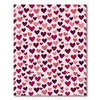 Crimson Pink Hearts Flock Composition Rug