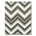Earthy Grey Tones Zigzag Lines Rug