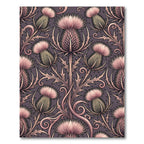 Dusty Rose Thistle Floral Swirl Rug