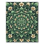 Ethereal Sage Floral Mandala Medallion Rug