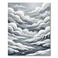 Monochrome Ethereal Mountain Peak Sky Rug