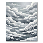 Monochrome Ethereal Mountain Peak Sky Rug