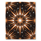 Celestial Gold Sunburst Geometric Art Rug