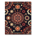 Earthy Celestial Sun Burst Mandala Rug