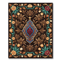 Elegant Ornate Floral Medallion Gold Accents Rug