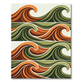 Earthy Swirling Amber and Sage Waves Rug
