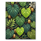 Lush Green Tropical Kiwi Vine Leaf Rug