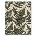 Dark Green Fern Botanical Pattern Rug