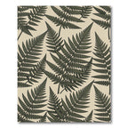 Dark Green Fern Botanical Pattern Rug