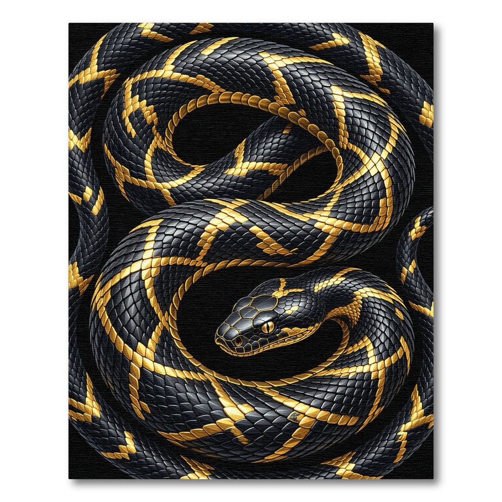 Black Gold Serpent Scale Rug