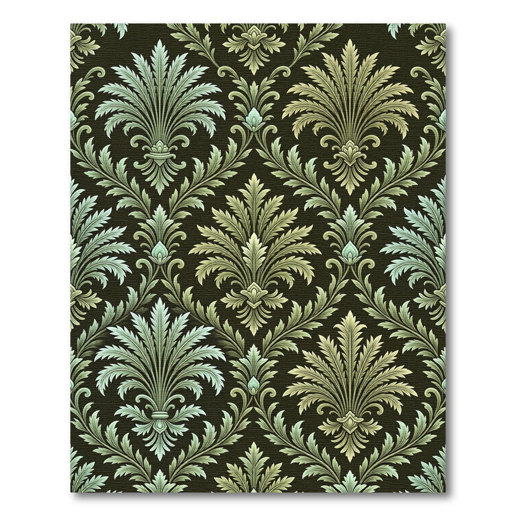 Antique Dark Green Acanthus Scroll Rug
