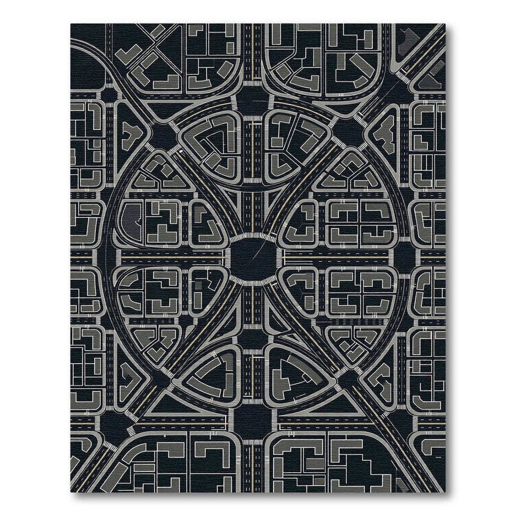 Modern City Layout Geometric Abstract Rug