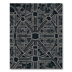 Modern City Layout Geometric Abstract Rug