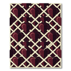 Deep Burgundy Heart Lattice Rug