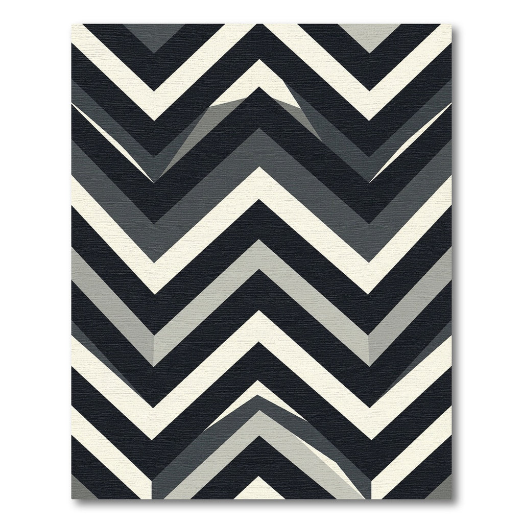 Monochrome Geometric Chevron Zigzag Area Rug
