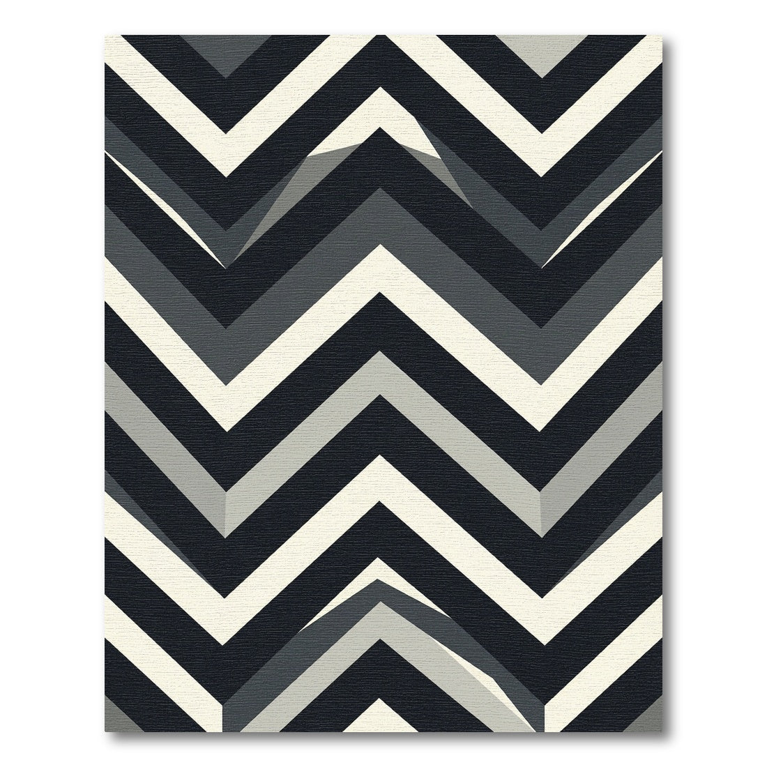 Monochrome Geometric Chevron Zigzag Area Rug