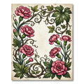 Pink Floral Scroll Border Rug