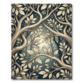 Enchanted Forest Branches Golden Leaves Rug