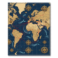 Antique Maritime World Map Navigation Chart Rug